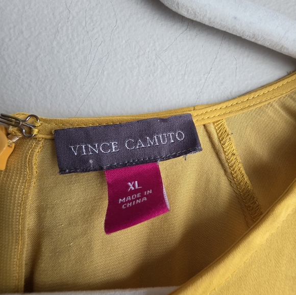 Vince Camuto Mustard Tie-Front Blouse - Picture 4 of 10